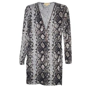 Michael Michael Kors Long Sleeved Dress Zipper Front Women Size Small Snakeskin